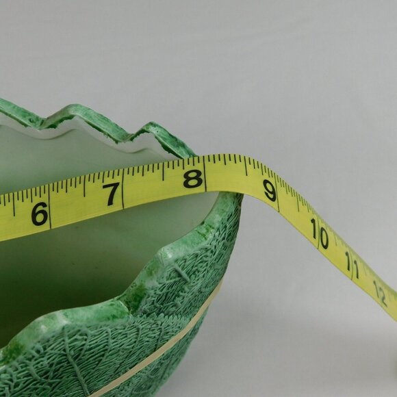 Green Leaves Design Embossed Decorative Display Tabletop Indoor/Outdoor Vase Bow - Picture 8 of 9